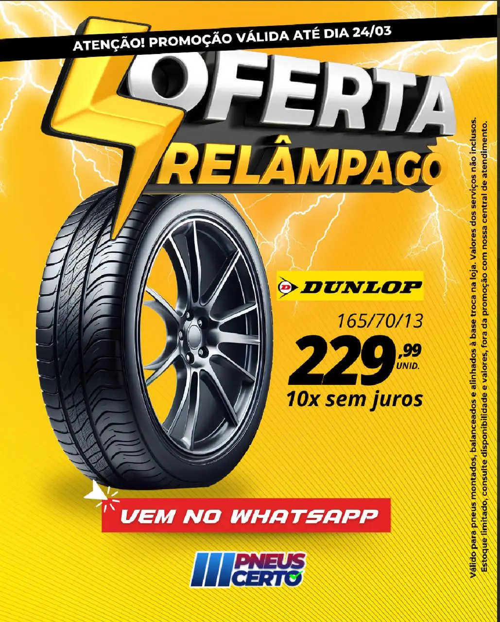 Pneu 165/70/13 - Pneus Certo Goiânia